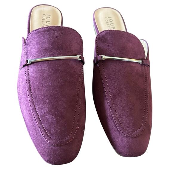 Journee Collection Ameena Slip On Mule Classic Horsebit Detail  Purple NEW 8.5 - Picture 4 of 10